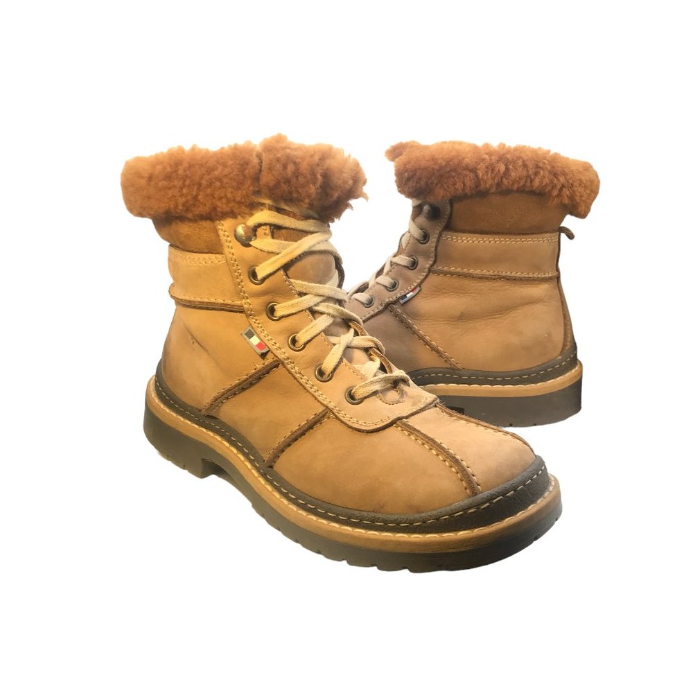 FEET FIRST Lace-Up Suede Shearling Ankle SNOW Boots